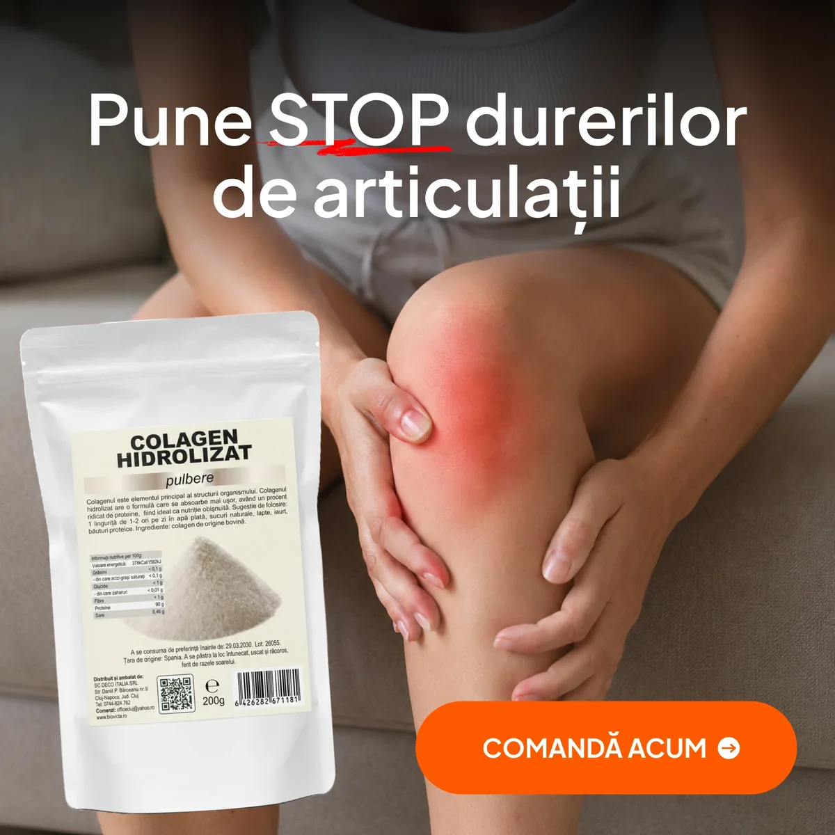 Reclamă statică colagen hidrolizat — stop dureri de articulații