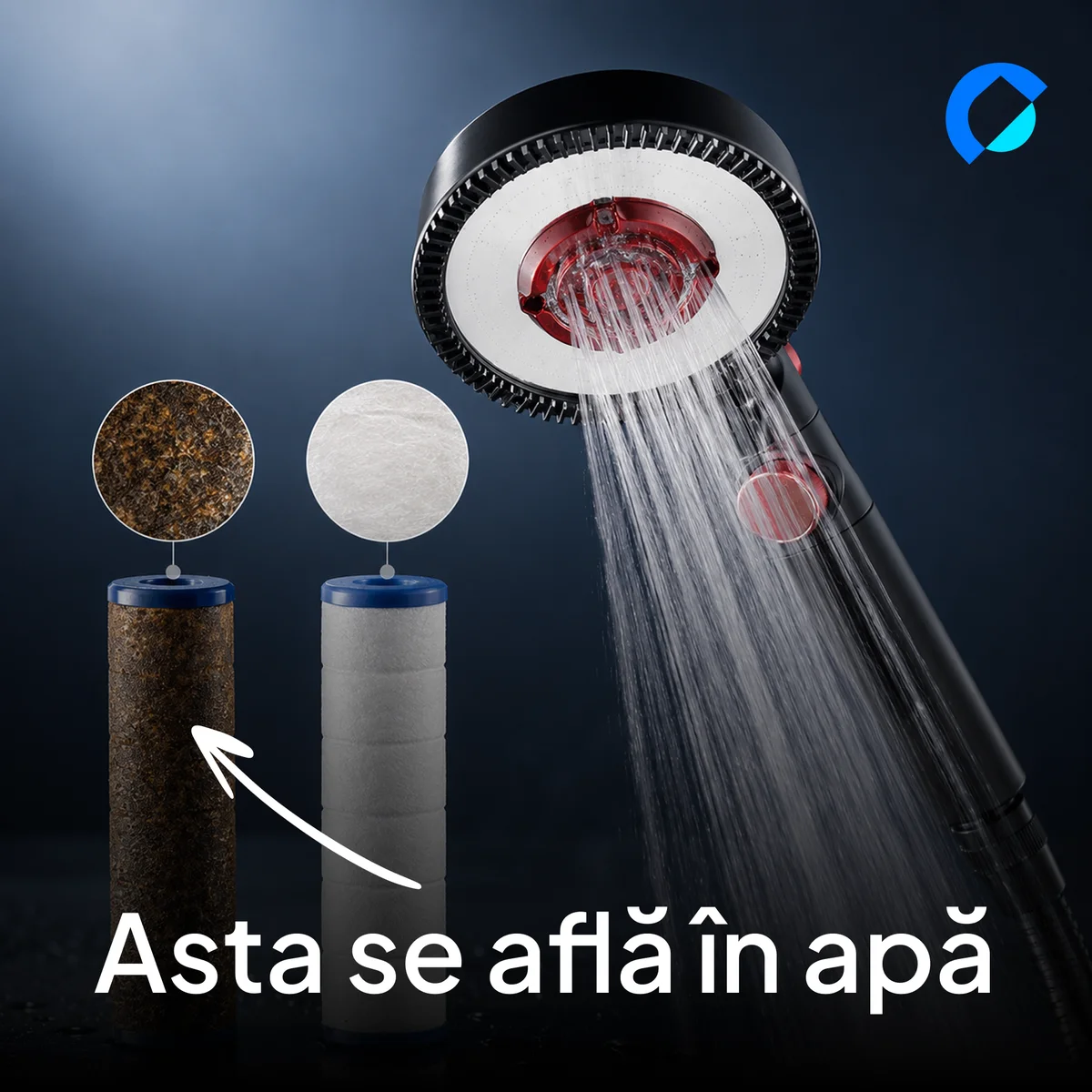 Reclamă statică Osmotica — ce reține filtrul din apă